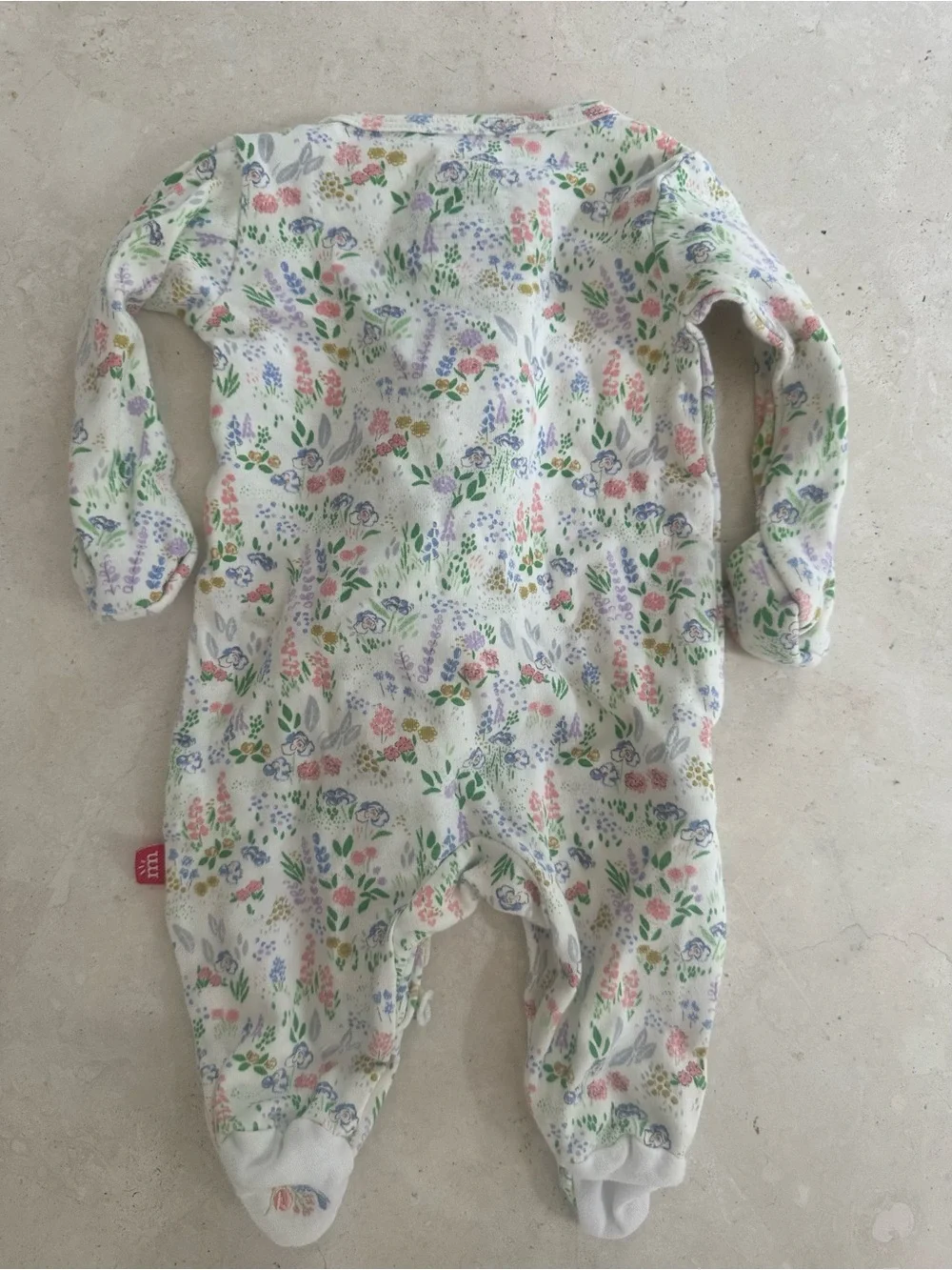 Magnetic Me White Footed One-Piece with Pastel Floral Print